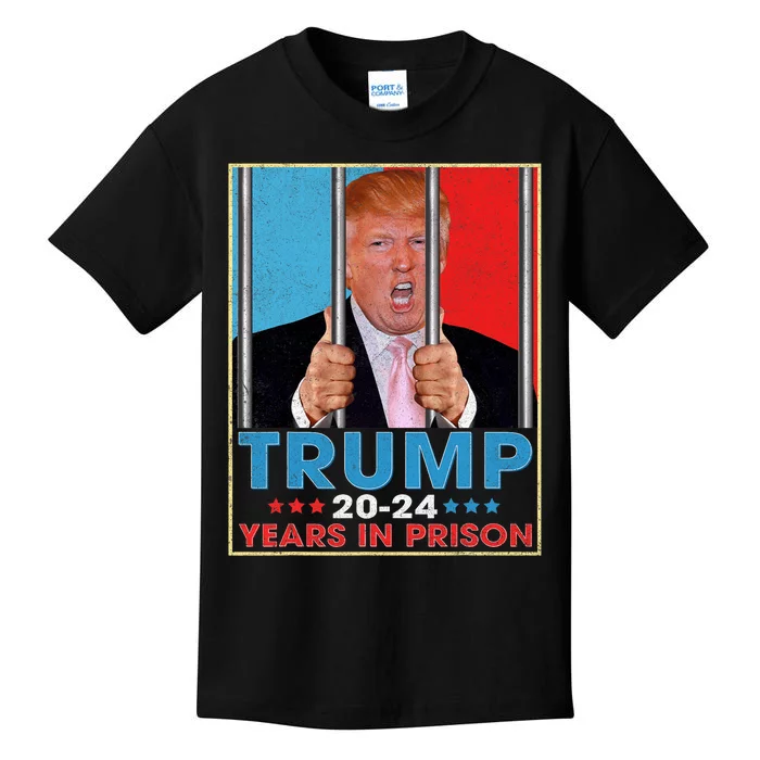 Retro Vintage Trump 2024 Years In Prison Funny Anti Trump Kids T-Shirt