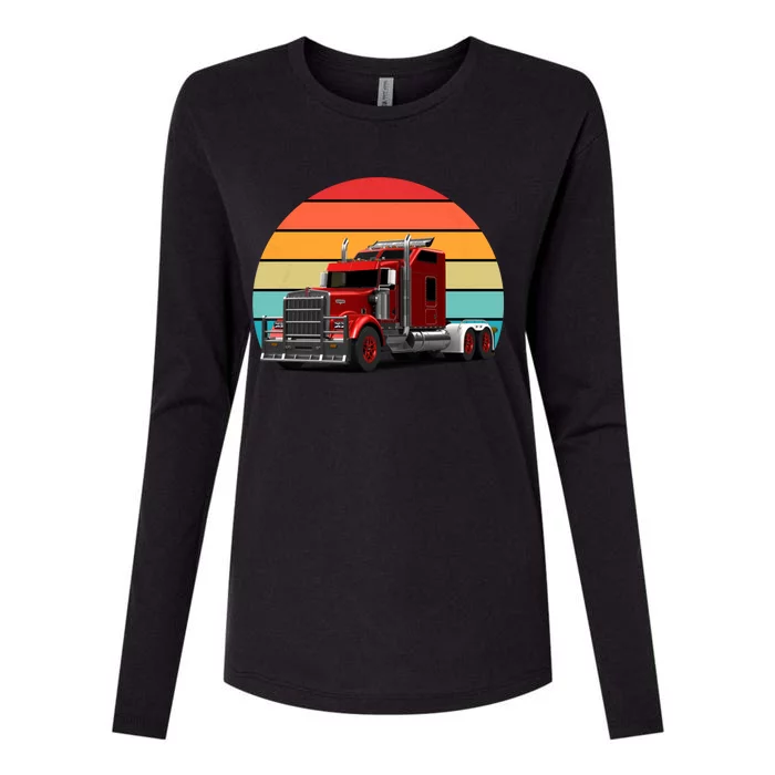 Retro Vintage Trucker Big Rig Semigreat Gifttrailer Truck Driver Gift Cool Gift Womens Cotton Relaxed Long Sleeve T-Shirt