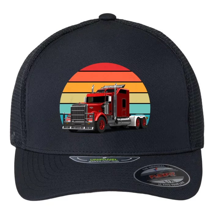 Retro Vintage Trucker Big Rig Semigreat Gifttrailer Truck Driver Gift Cool Gift Flexfit Unipanel Trucker Cap