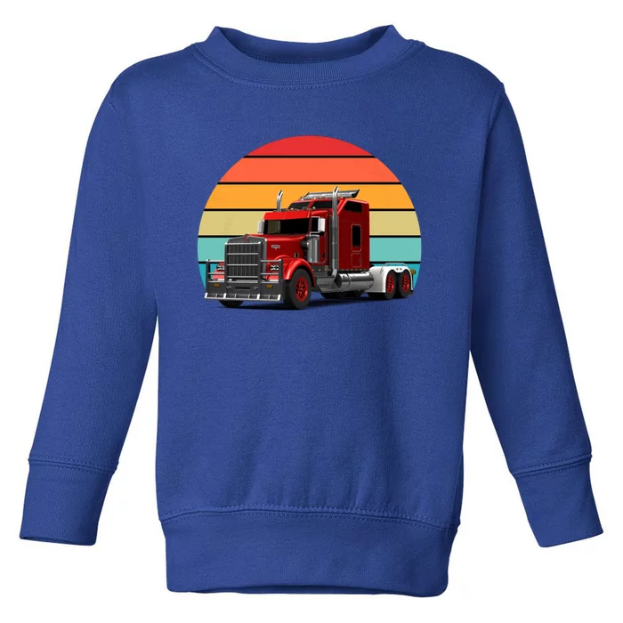 Retro Vintage Trucker Big Rig Semigreat Gifttrailer Truck Driver Gift Cool Gift Toddler Sweatshirt