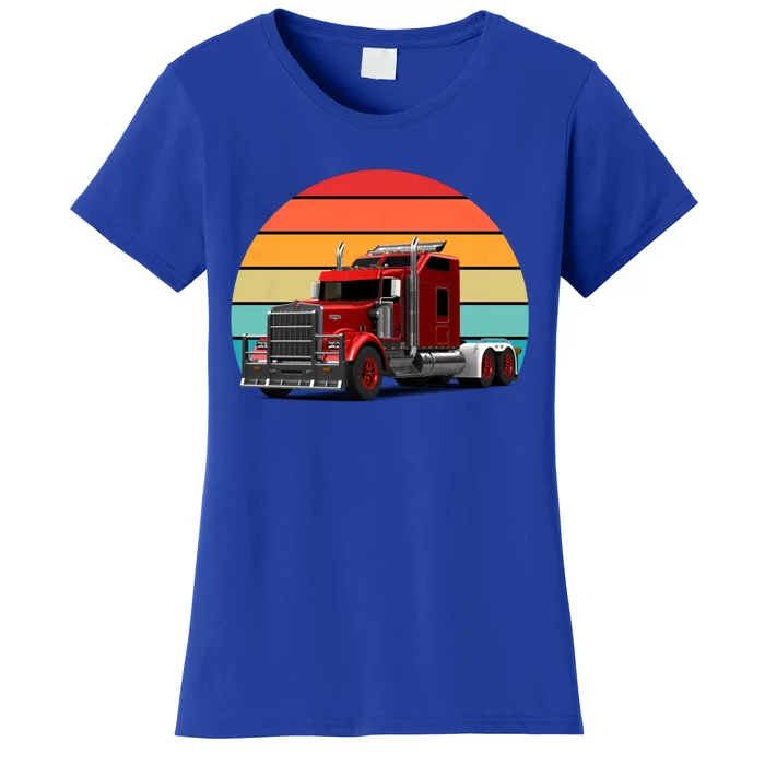 Retro Vintage Trucker Big Rig Semigreat Gifttrailer Truck Driver Gift Cool Gift Women's T-Shirt