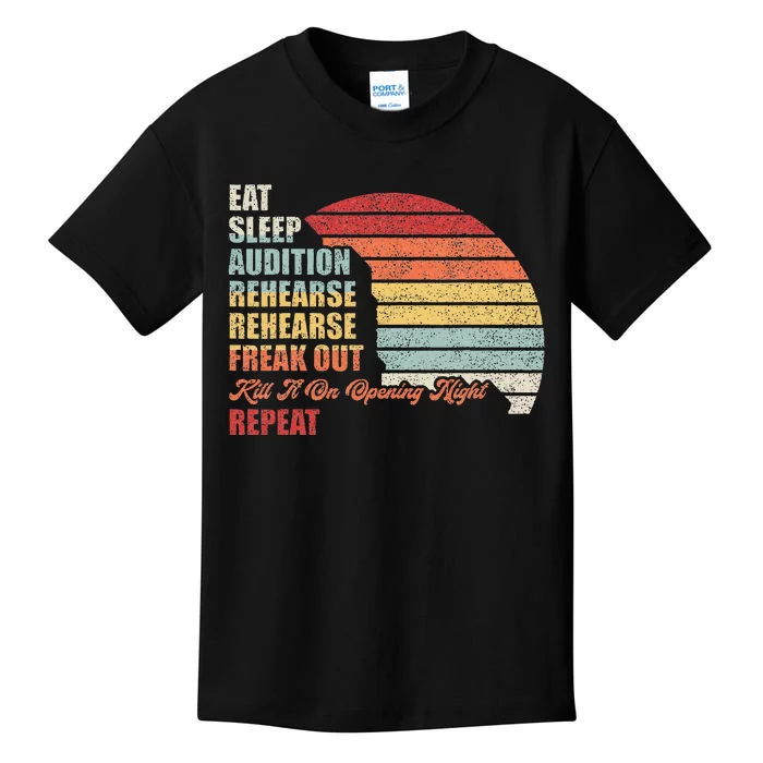 Retro Vintage Theater Geek Musical Life Eat Sleep Theatre Kids T-Shirt