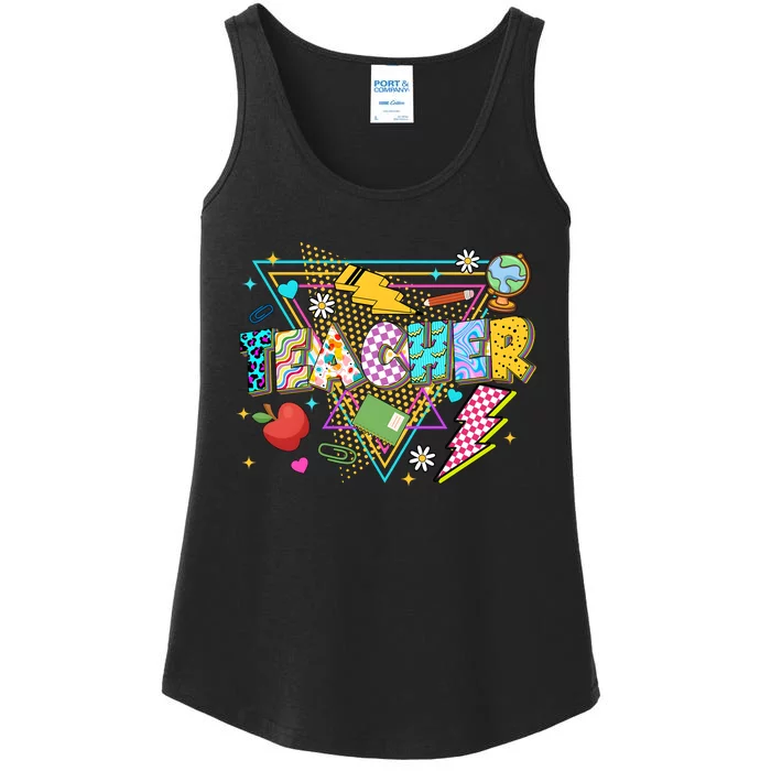 Retro Vintage Teacher Back To School Ladies Essential Tank