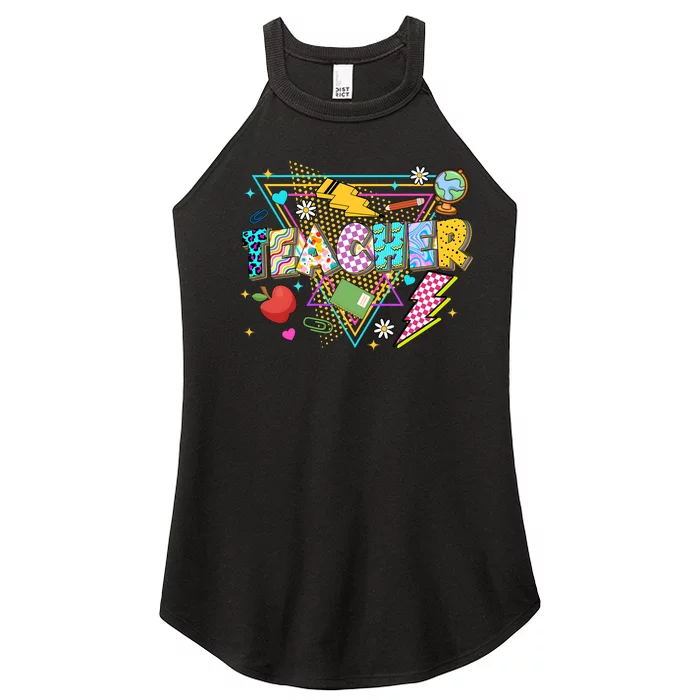 Retro Vintage Teacher Back To School Women’s Perfect Tri Rocker Tank