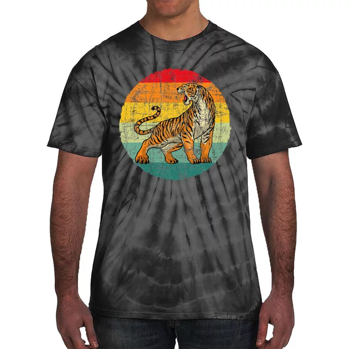 Retro Vintage Tiger Zoologist Zookeeper Zoo Safari Lover Tie-Dye T-Shirt