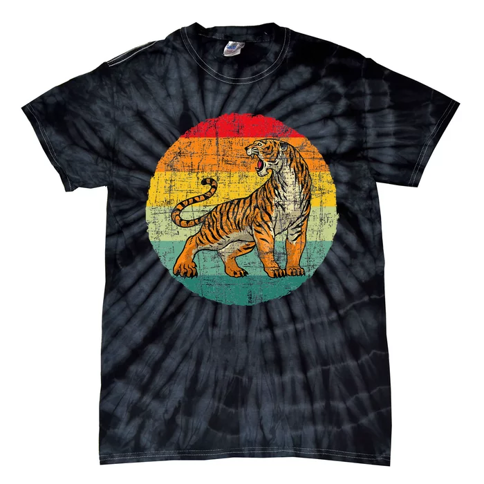 Retro Vintage Tiger Zoologist Zookeeper Zoo Safari Lover Tie-Dye T-Shirt