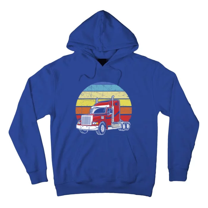 Retro Vintage Trucker Big Rig Semifunny Gifttrailer Truck Driver Gift Tall Hoodie