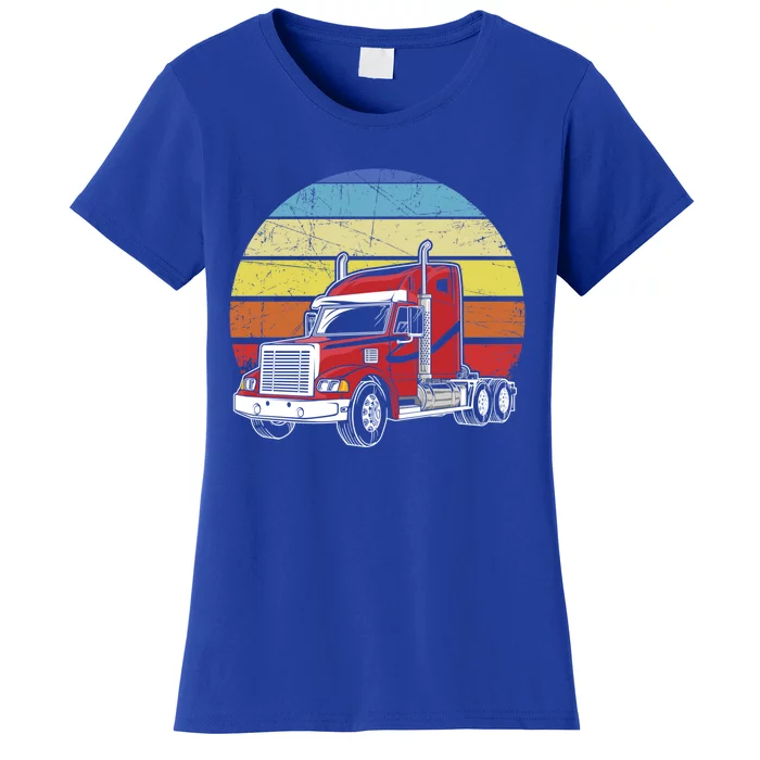 Retro Vintage Trucker Big Rig Semifunny Gifttrailer Truck Driver Gift Women's T-Shirt