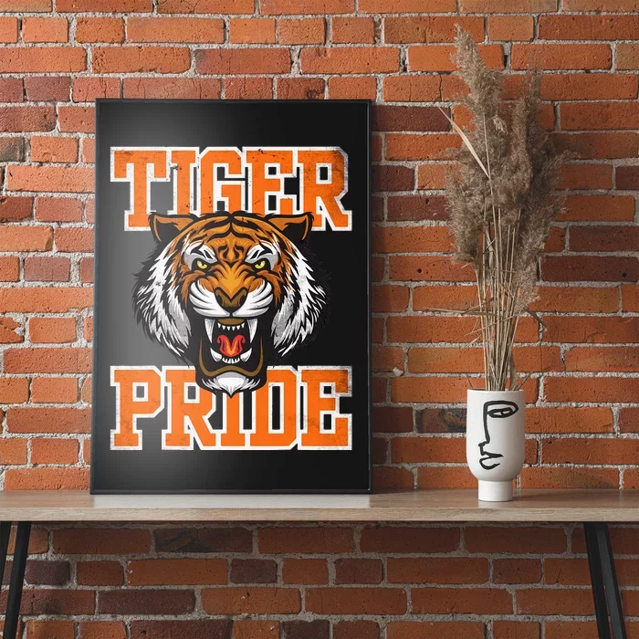 Retro Vintage Tiger Pride Tiger Mascot School Sports Team Poster