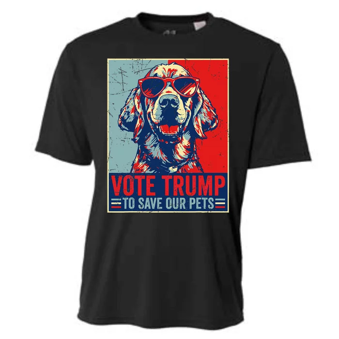 Retro Vote Trump To Save Our Pets Trump Usa President 2024 Cooling Performance Crew T-Shirt