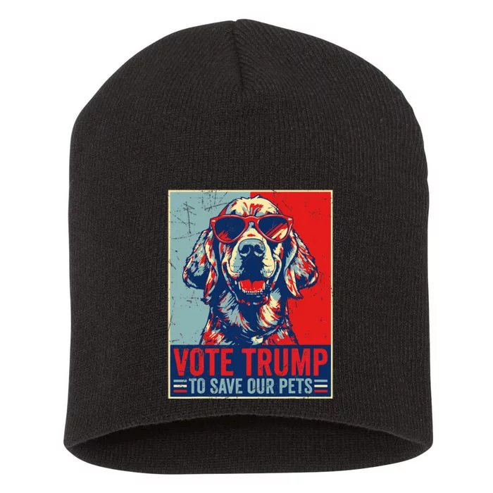 Retro Vote Trump To Save Our Pets Trump Usa President 2024 Short Acrylic Beanie