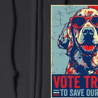 Retro Vote Trump To Save Our Pets Trump Usa President 2024 Full Zip Hoodie