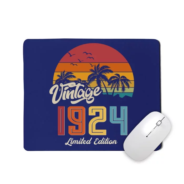 Retro Vintage Tropical Palm Trees Limited Edition 1924 100th Birthday Mousepad