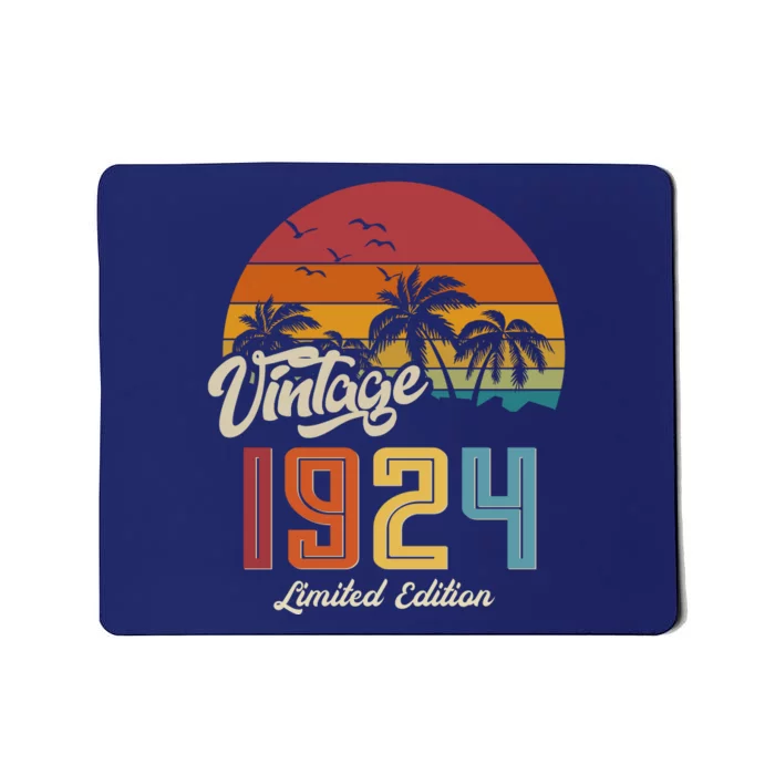 Retro Vintage Tropical Palm Trees Limited Edition 1924 100th Birthday Mousepad