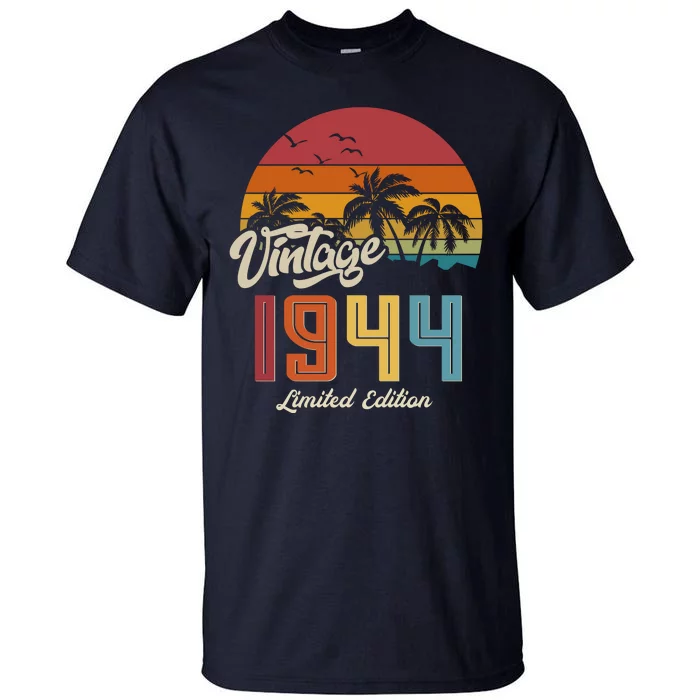 Retro Vintage Tropical Palm Trees Limited Edition 1944 80th Birthday Tall T-Shirt