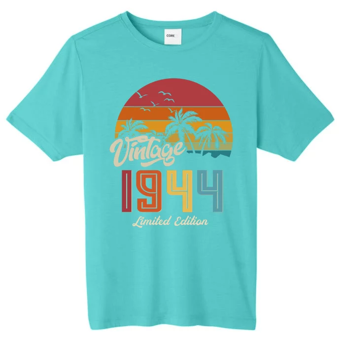 Retro Vintage Tropical Palm Trees Limited Edition 1944 80th Birthday ChromaSoft Performance T-Shirt