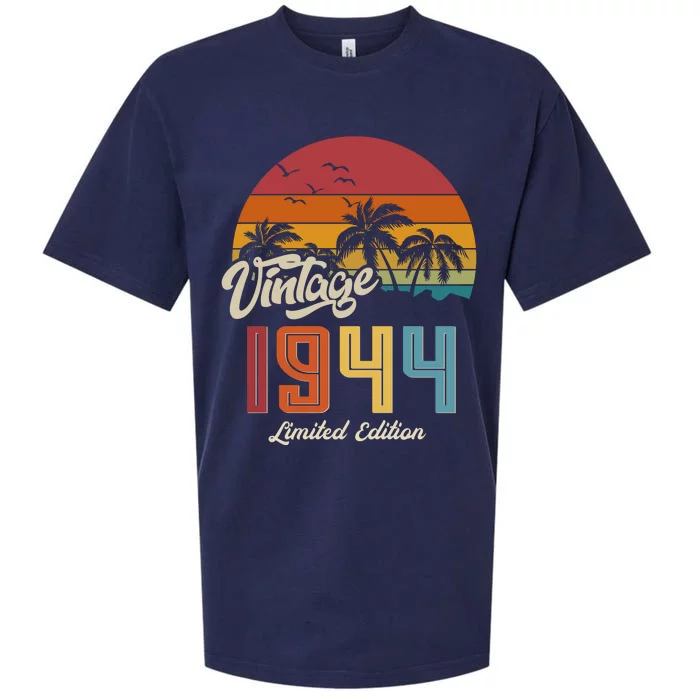 Retro Vintage Tropical Palm Trees Limited Edition 1944 80th Birthday Sueded Cloud Jersey T-Shirt