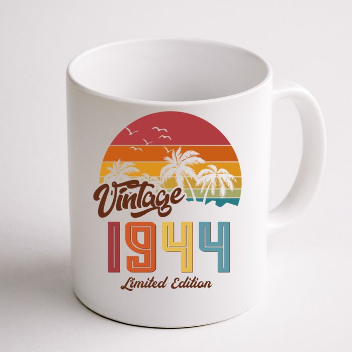 Retro Vintage Tropical Palm Trees Limited Edition 1944 80th Birthday Front & Back Coffee Mug