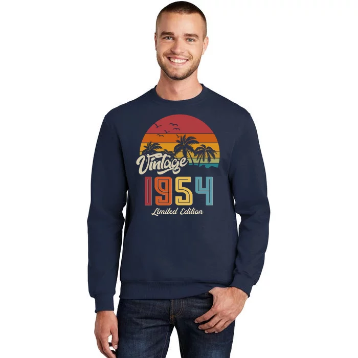 Retro Vintage Tropical Palm Trees Limited Edition 1954 70th Birthday Sweatshirt