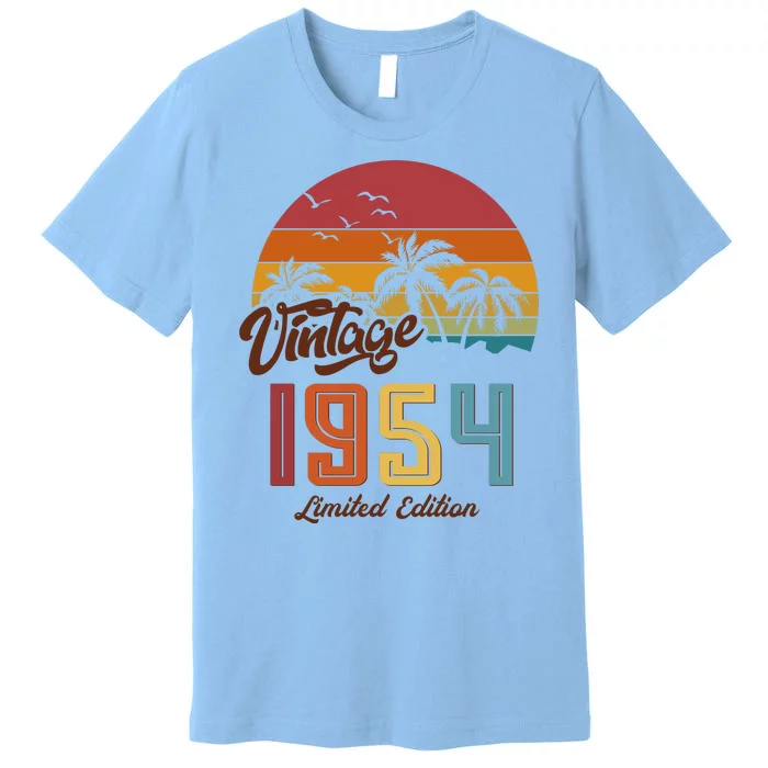 Retro Vintage Tropical Palm Trees Limited Edition 1954 70th Birthday Premium T-Shirt