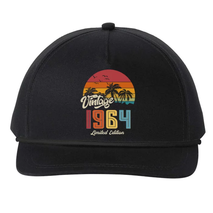 Retro Vintage Tropical Palm Trees Limited Edition 1964 60th Birthday Snapback Five-Panel Rope Hat