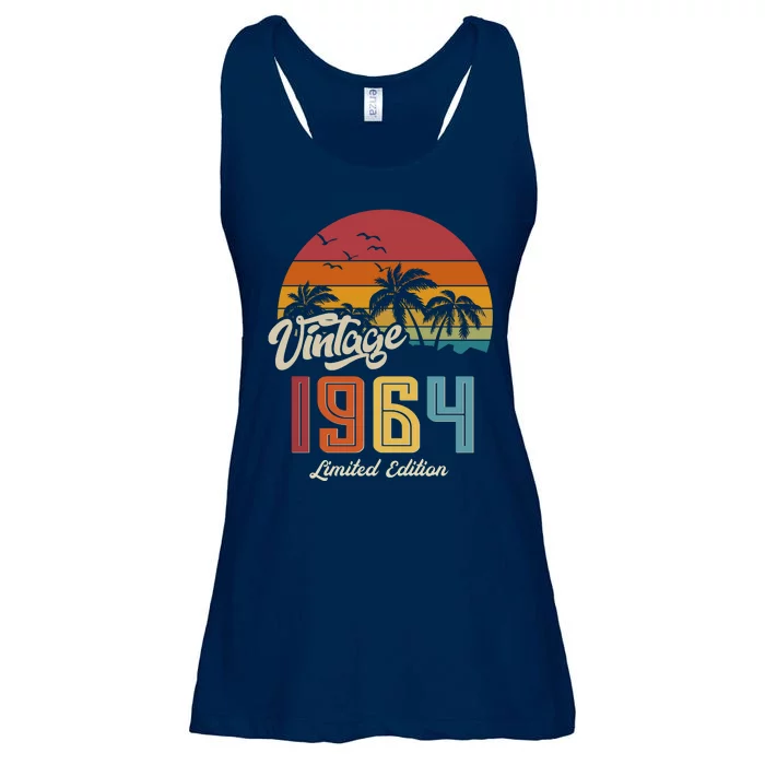 Retro Vintage Tropical Palm Trees Limited Edition 1964 60th Birthday Ladies Essential Flowy Tank