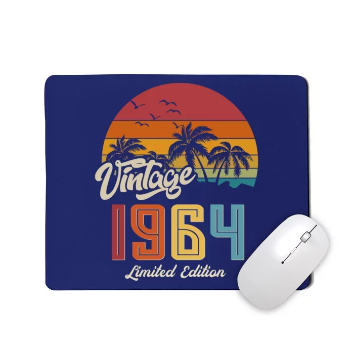 Retro Vintage Tropical Palm Trees Limited Edition 1964 60th Birthday Mousepad