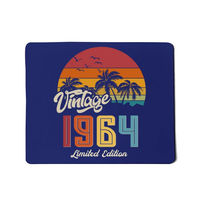 Retro Vintage Tropical Palm Trees Limited Edition 1964 60th Birthday Mousepad