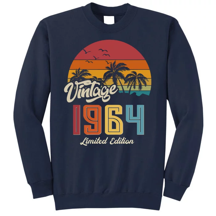 Retro Vintage Tropical Palm Trees Limited Edition 1964 60th Birthday Tall Sweatshirt