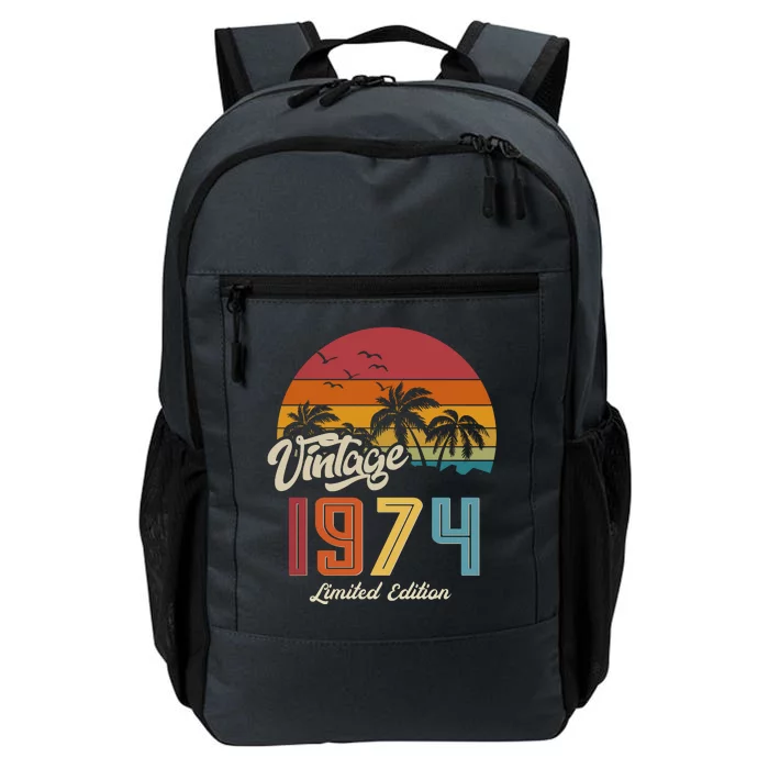 Retro Vintage Tropical Palm Trees Limited Edition 1974 50th Birthday Daily Commute Backpack