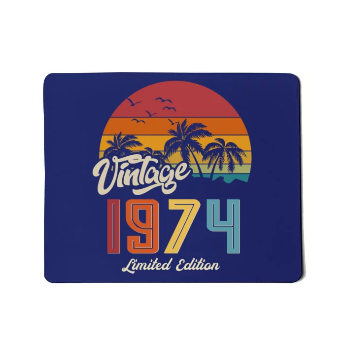 Retro Vintage Tropical Palm Trees Limited Edition 1974 50th Birthday Mousepad