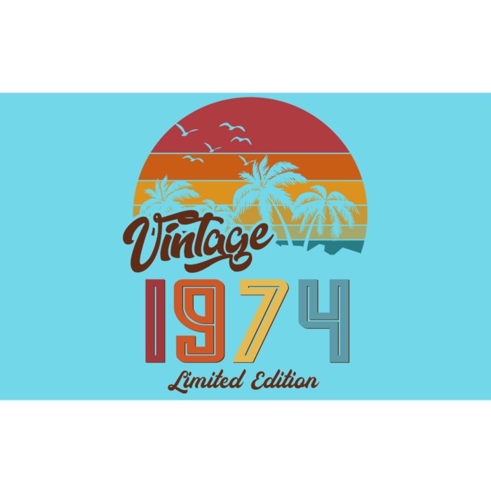 Retro Vintage Tropical Palm Trees Limited Edition 1974 50th Birthday Bumper Sticker