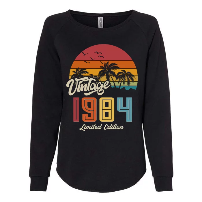 Retro Vintage Tropical Palm Trees Limited Edition 1984 40th Birthday Womens California Wash Sweatshirt