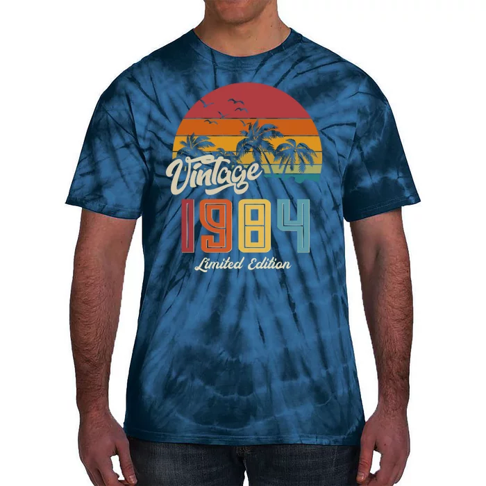 Retro Vintage Tropical Palm Trees Limited Edition 1984 40th Birthday Tie-Dye T-Shirt