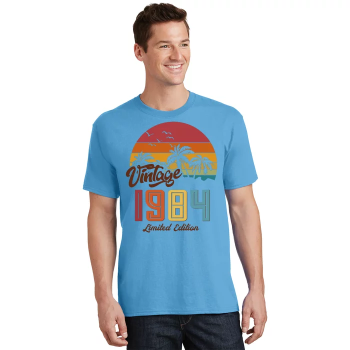 Retro Vintage Tropical Palm Trees Limited Edition 1984 40th Birthday T-Shirt