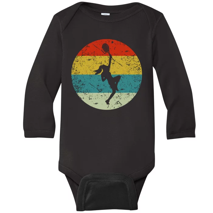 Retro Vintage Tennis Baby Long Sleeve Bodysuit