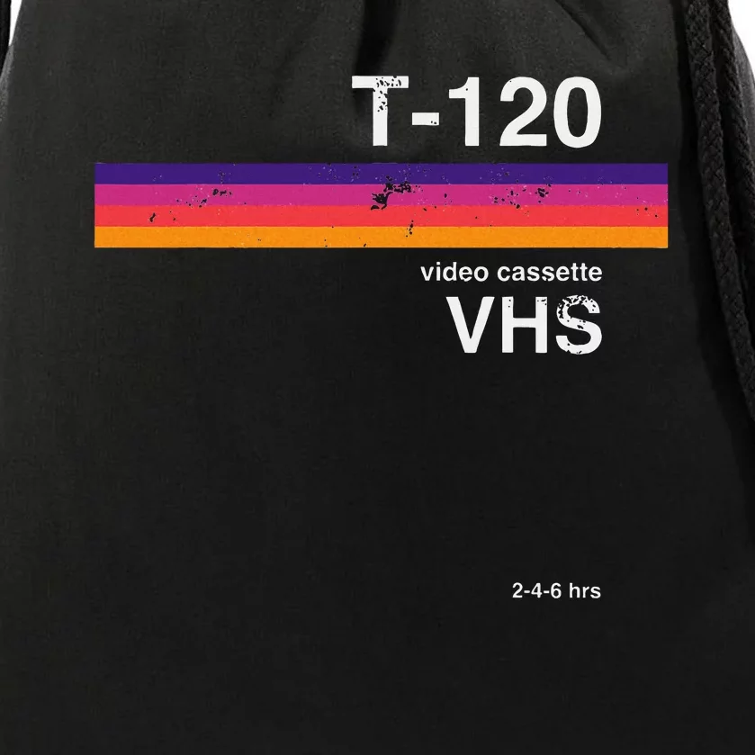 Retro Vhs Tape Graphics 80s 90s Nostalgia Design Drawstring Bag