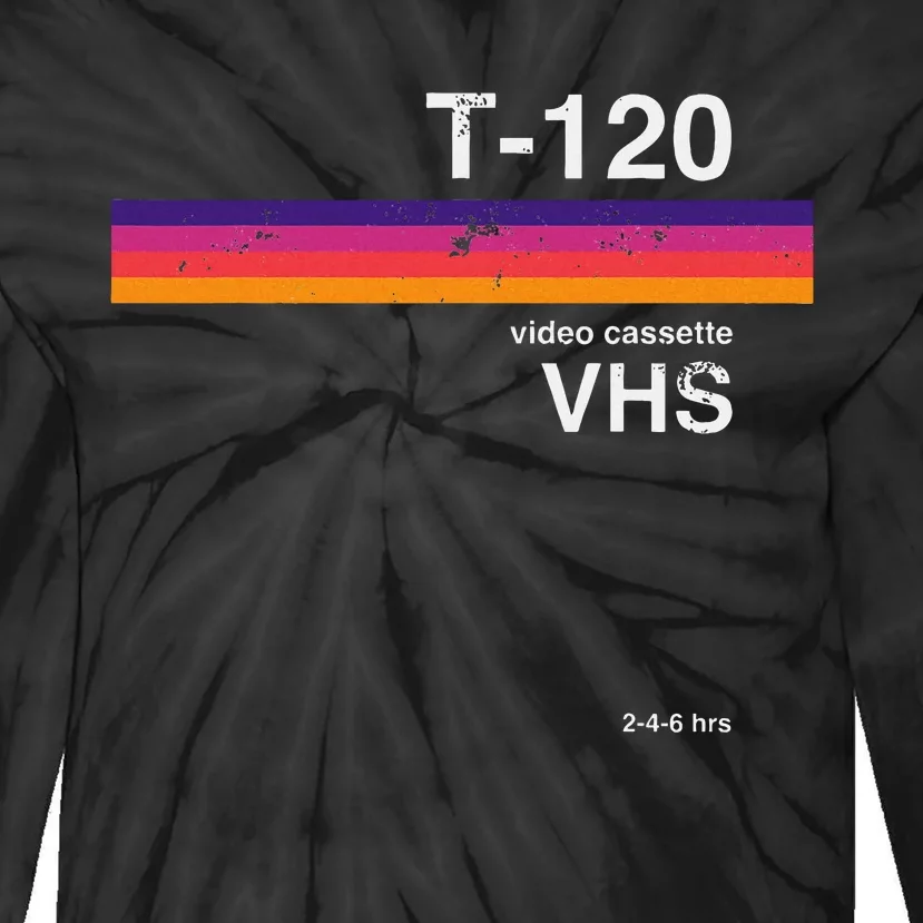 Retro Vhs Tape Graphics 80s 90s Nostalgia Design Tie-Dye Long Sleeve Shirt