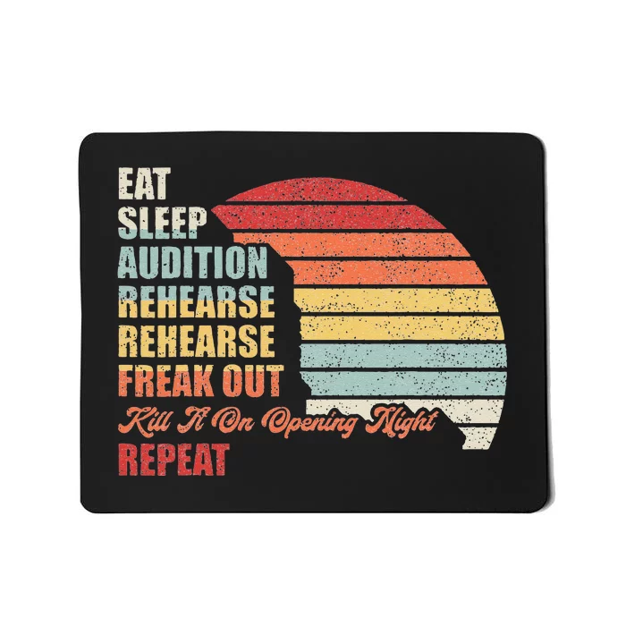 Retro Vintage Theater Geek Musical Life Eat Sleep Theatre Mousepad