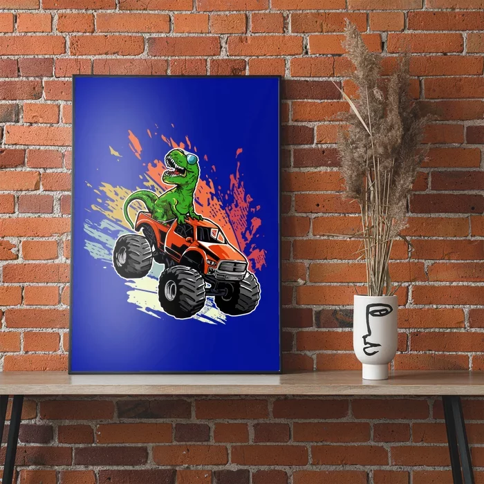 Retro Vintage Tgiftrex Dinosaur Monster Truck Gift Poster