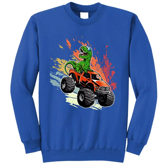 Retro Vintage Tgiftrex Dinosaur Monster Truck Gift Tall Sweatshirt