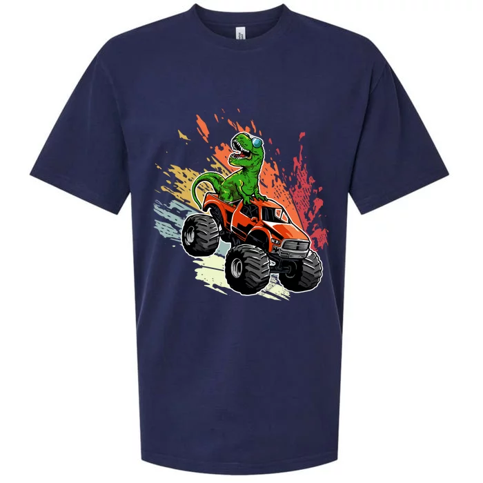 Retro Vintage Tgiftrex Dinosaur Monster Truck Gift Sueded Cloud Jersey T-Shirt