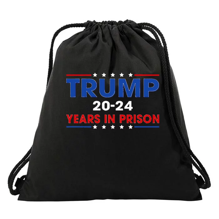 Retro Vintage Trump 2024 Years In Prison Funny Anti Trump Drawstring Bag