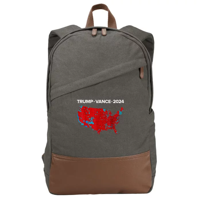 Retro Vintage Trump Vance 2024 Electoral Map Cotton Canvas Backpack