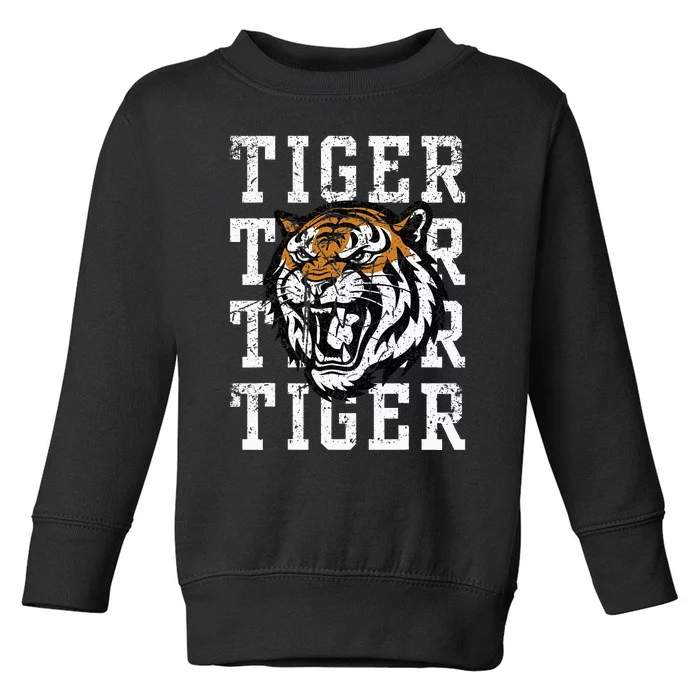 Retro Vintage Tiger Pride Tiger Mascot School Sports Team Toddler Sweatshirt