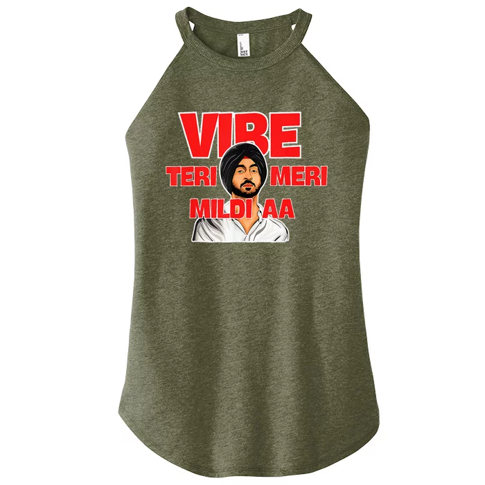 Retro Vibe Teri Meri Mildi Aa Desi Women’s Perfect Tri Rocker Tank