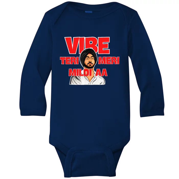 Retro Vibe Teri Meri Mildi Aa Desi Baby Long Sleeve Bodysuit