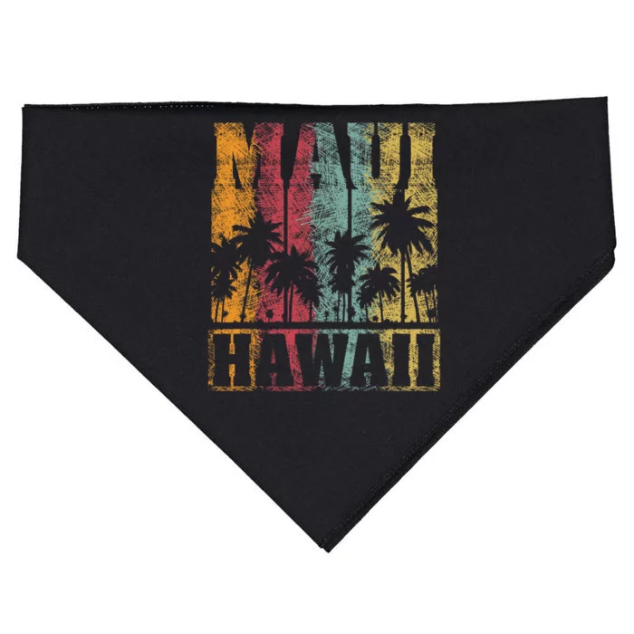 Retro Vintage Tropical Maui Hawaii USA-Made Doggie Bandana