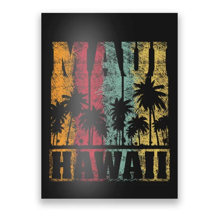 Retro Vintage Tropical Maui Hawaii Poster