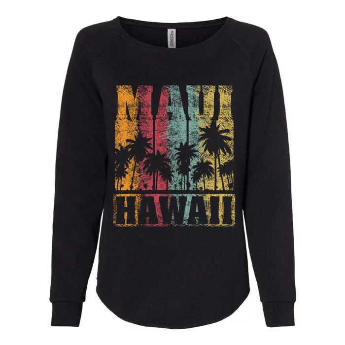 Retro Vintage Tropical Maui Hawaii Womens California Wash Sweatshirt